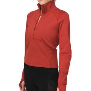 Lululemon 🍋 Always Alert  Cropped 1/2 Zip Burgundy Size 4